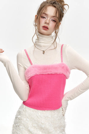VILZSTUDIOS Sequined Bowknot Turtleneck Slim Top