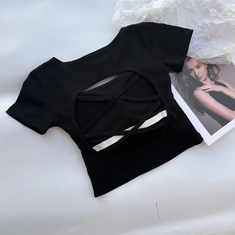 VILZSTUDIOS Square Neckline Short Sleeve T-Shirt