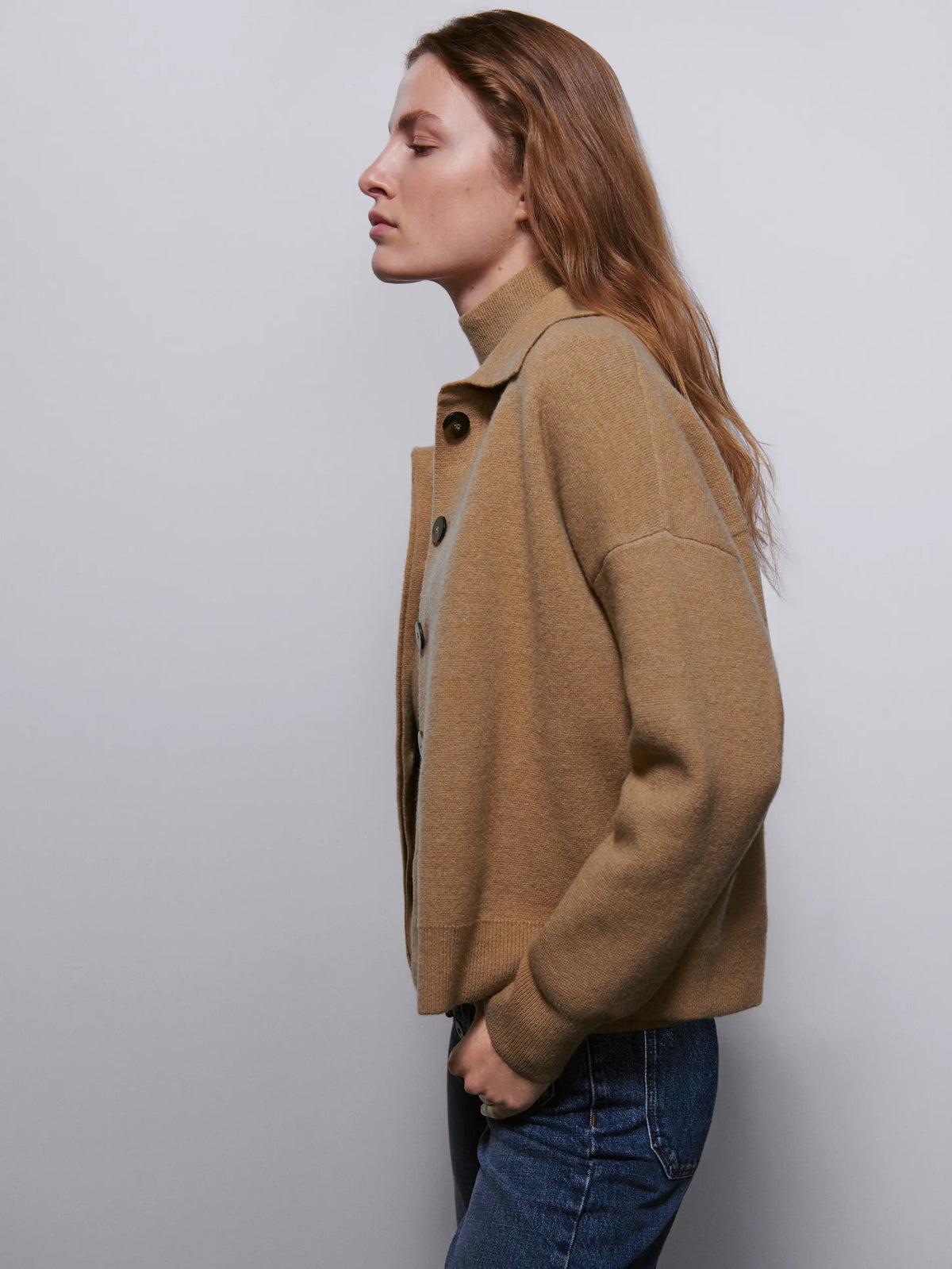 VILZSTUDIOS Classic Wool Blend Knit Cardigan