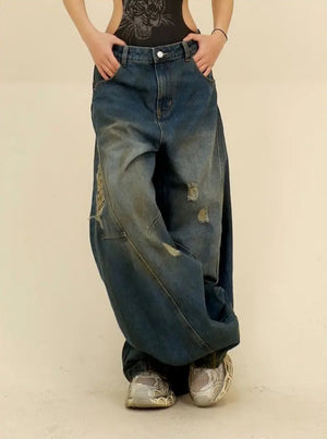 VILZSTUDIOS Trendy Loose Retro Wide Leg Jeans