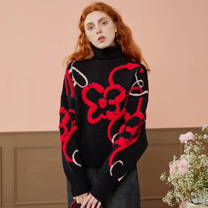 VILZSTUDIOS Cozy Oversized Mock Neck Knit Sweater
