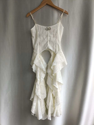 VILZSTUDIOS Ruched Satin Corset Crop Top