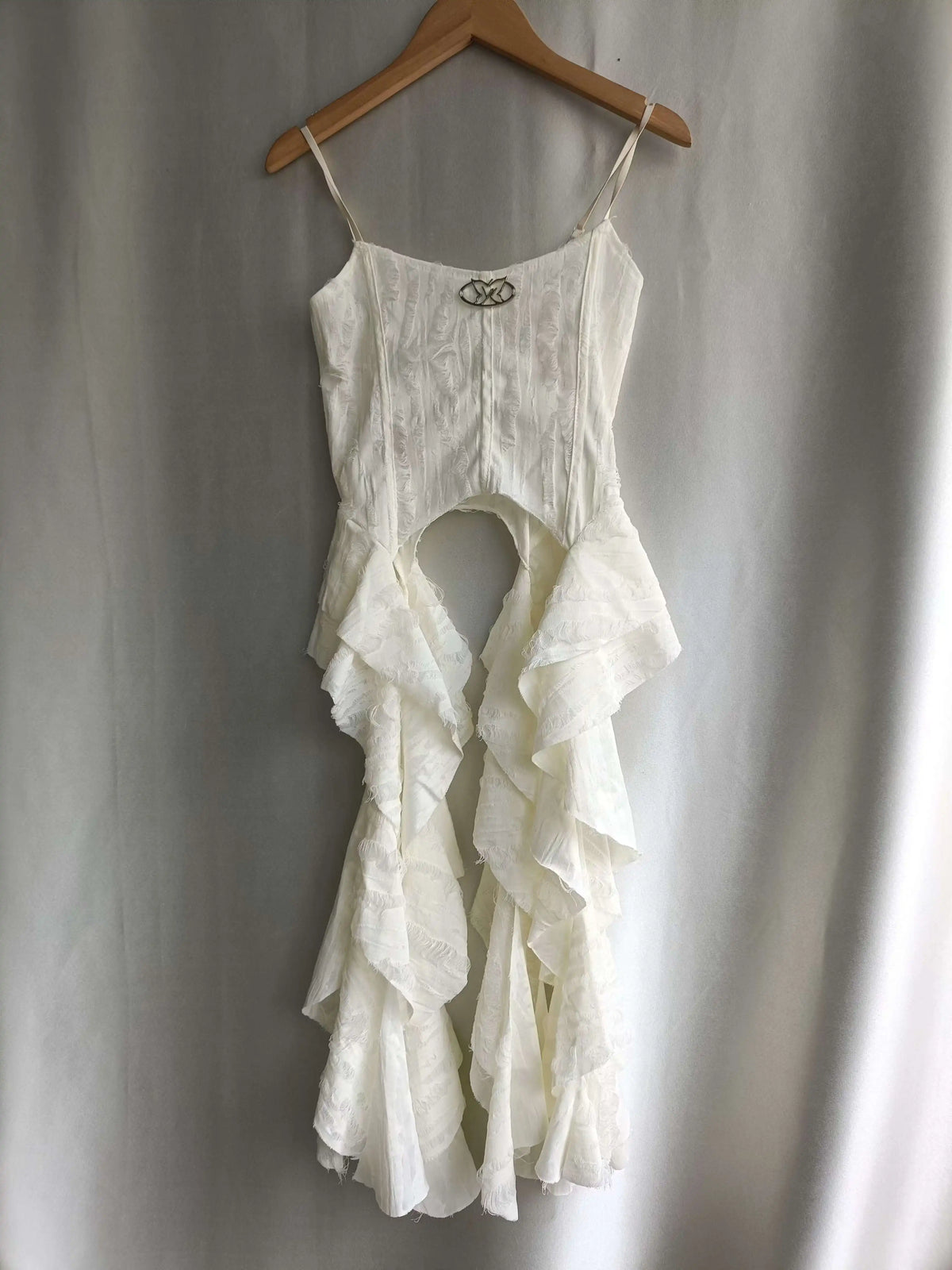 VILZSTUDIOS Ruched Satin Corset Crop Top