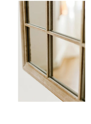 VILZSTUDIOS Huohan retro fake window decoration French wall-mounted mirror floor-to-ceiling fitting entrance living room fireplace mirror B