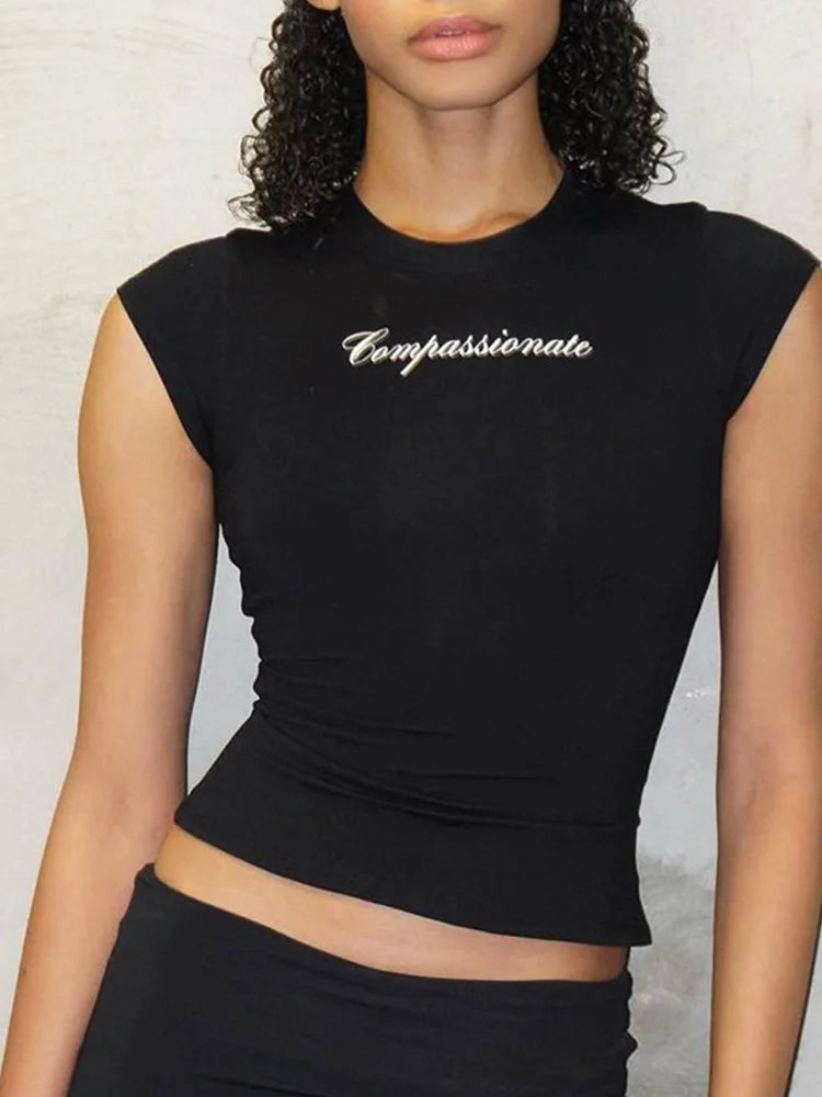 VILZSTUDIOS Retro Black Cropped T-Shirt