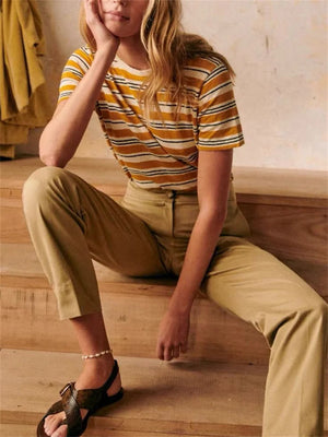 VILZSTUDIOS Elegant Multicolor Striped T-Shirt