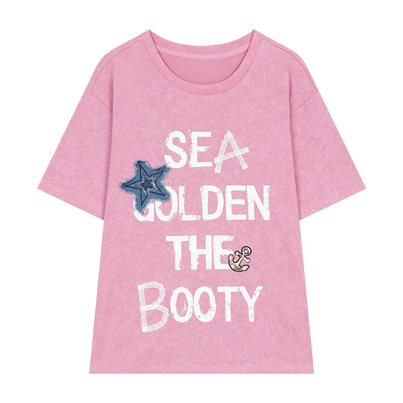 VILZSTUDIOS Casual Sea Star Graphic T-Shirt