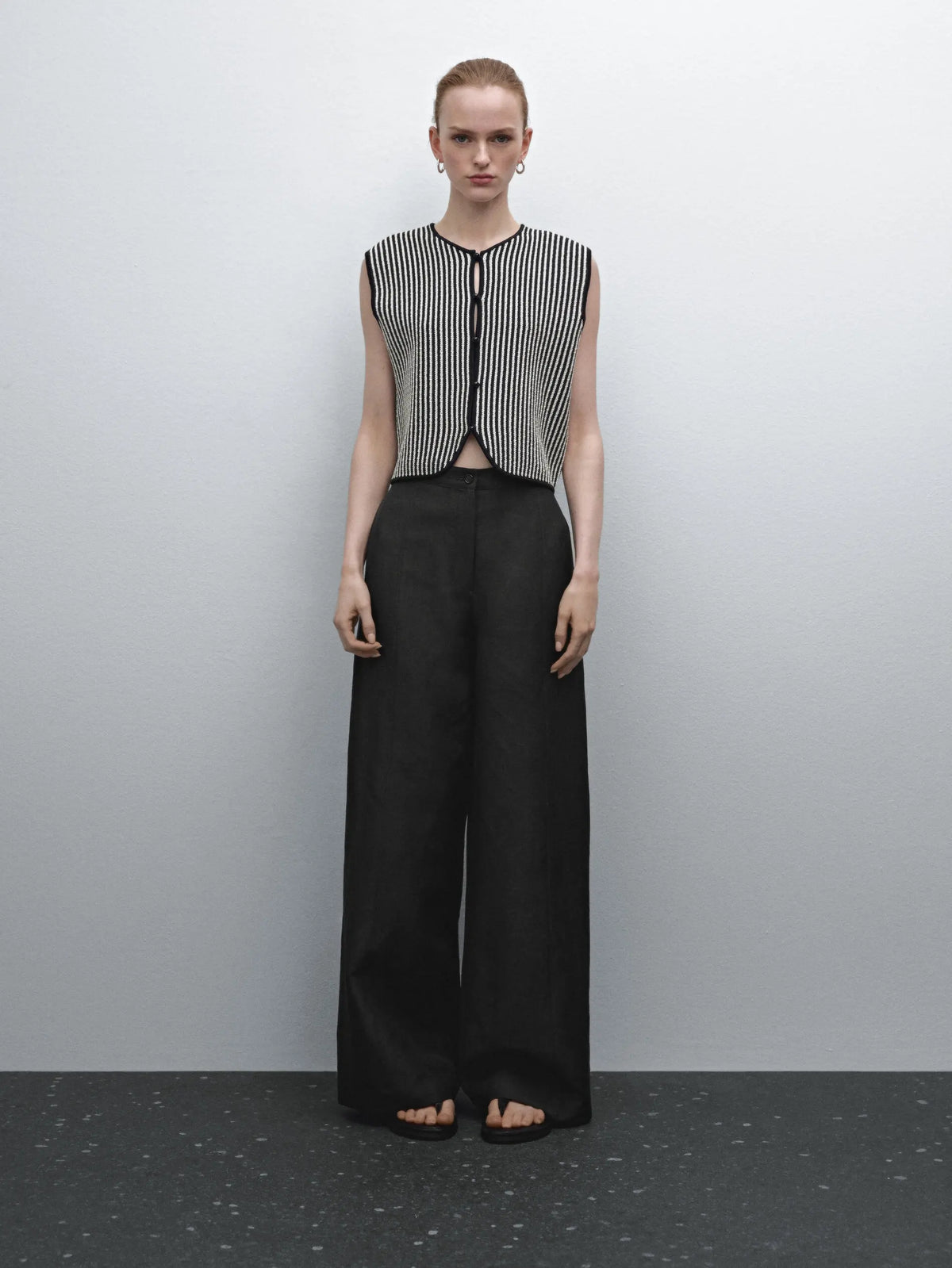 VILZSTUDIOS Chic Striped Knitted Vest