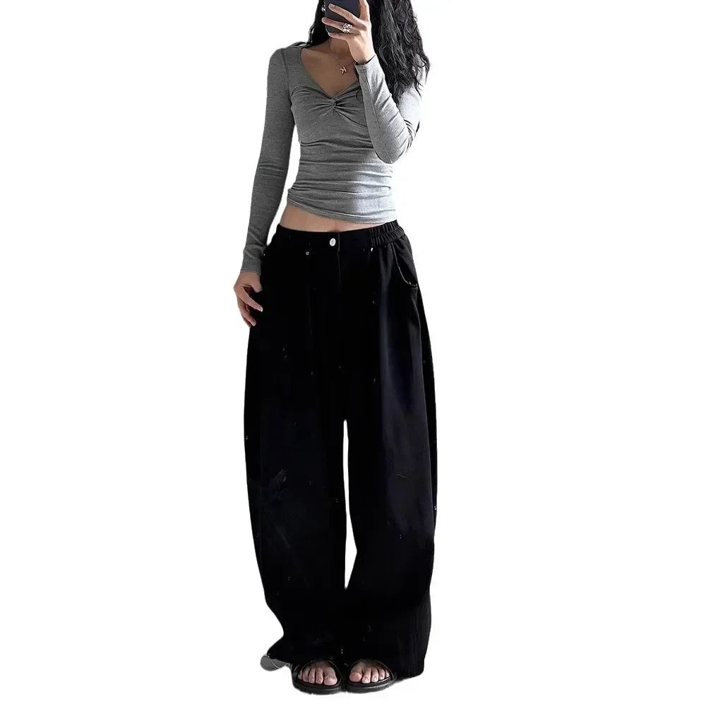 VILZSTUDIOS Vintage Grey Oversized Women's Pants