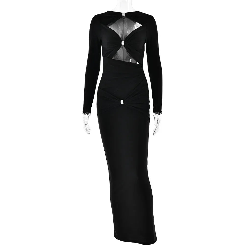 VILZSTUDIOS Sleek Sexy Long Sleeve Maxi Dress