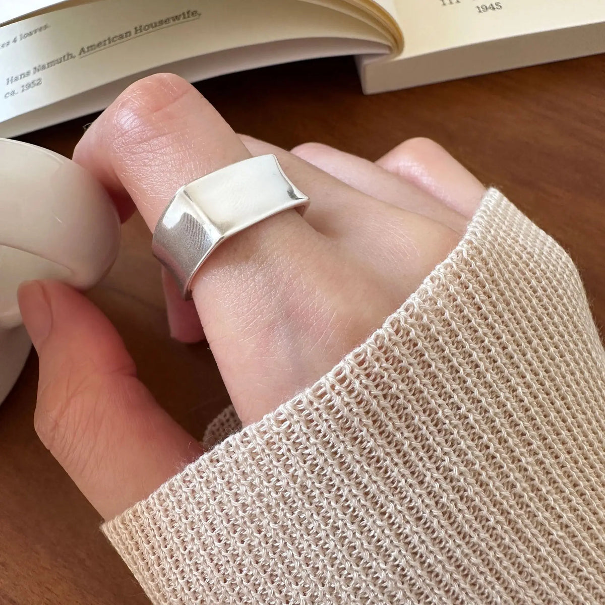VILZSTUDIOS Square Wide Punk Sterling Silver Ring