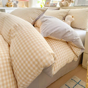 VILZSTUDIOS Soft Plaid Duvet Cover Bedding Set