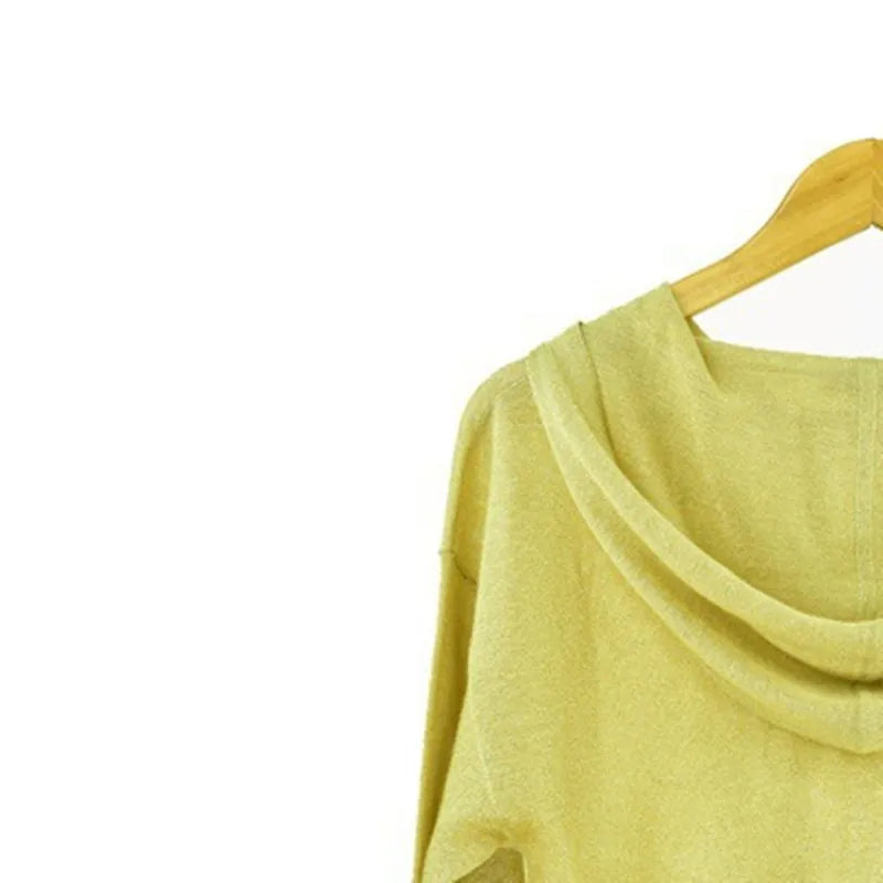 VILZSTUDIOS Yellow Loose Drawstring Hoodie