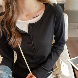 VILZSTUDIOS Button Trim Sweater
