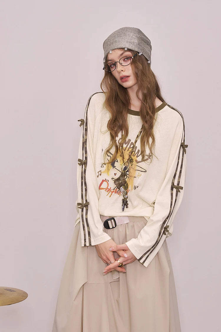 VILZSTUDIOS Oversized Long Bow Sleeve Top