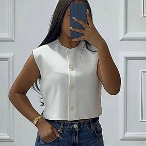 VILZSTUDIOS Chic Sleeveless Cropped Vest