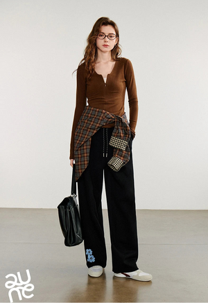 VILZSTUDIOS Green Velvet Embroidered Drawstring Sweatpants