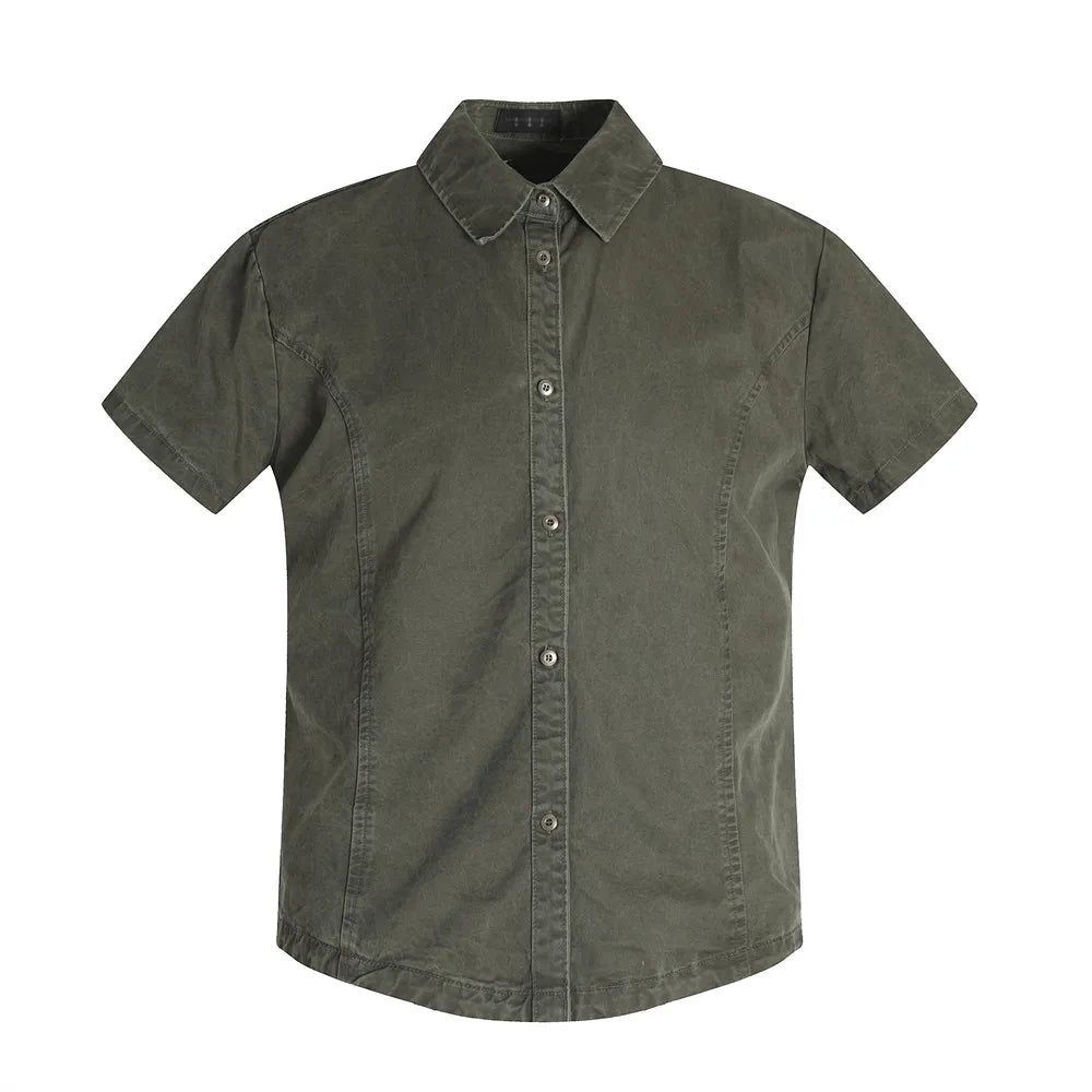 VILZSTUDIOS Retro Washed Distressed Cargo Shirt