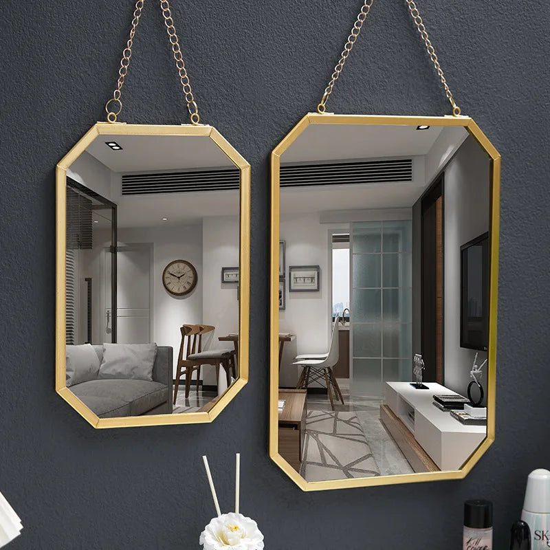 VILZSTUDIOS Nordic-Style Wrought Iron Square Wall-Mounted Mirror BathroomWall-Mounted Vanity Mirror Wall-Mounted Makeup