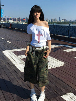 VILZSTUDIOS Vintage Graphic Print Loose T-Shirt