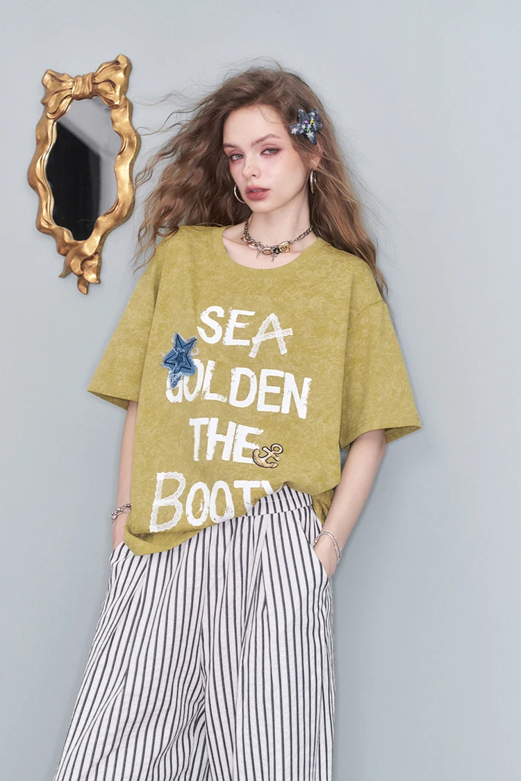 VILZSTUDIOS Casual Sea Star Graphic T-Shirt