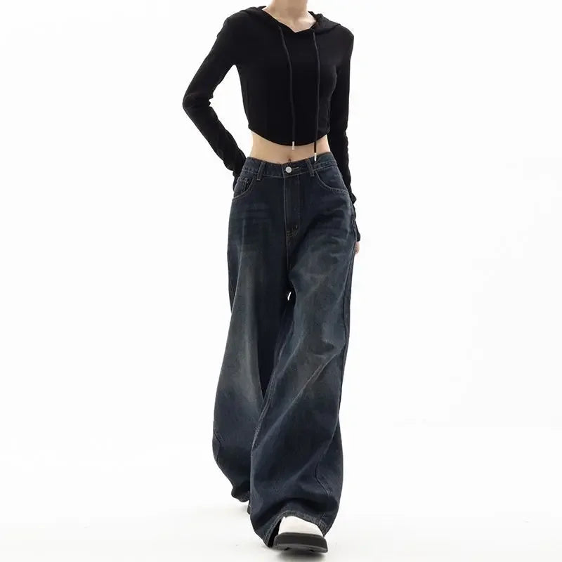 VILZSTUDIOS Retro Loose High Waist Wide Jeans