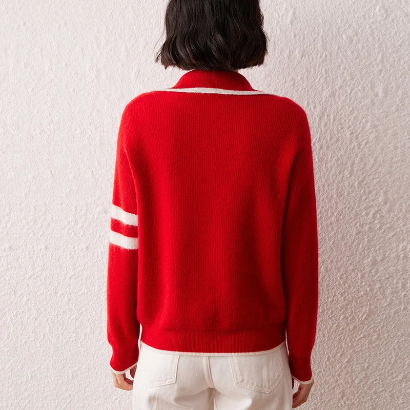 VILZSTUDIOS Cozy Zipped Turtleneck Cashmere Sweater