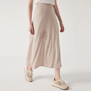 VILZSTUDIOS Luxurious Embroidered Merino Silk Skirt Womens