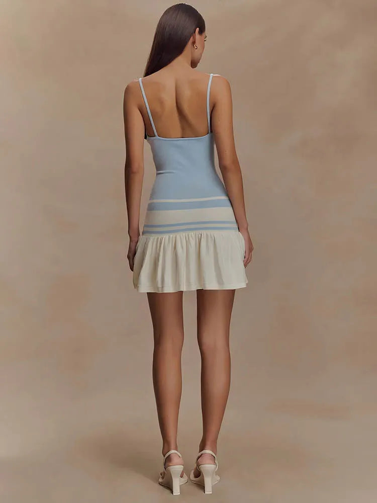 VILZSTUDIOS Elegant Summer Patchwork Sexy Mini Dress