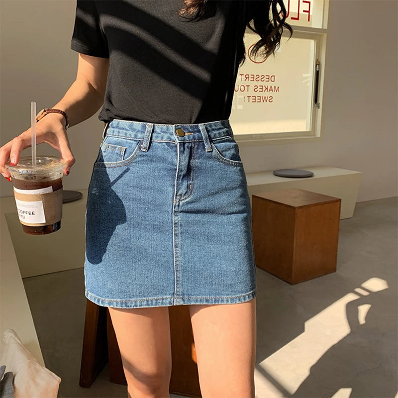 VILZSTUDIOS Retro Slim Mini Denim Skirt