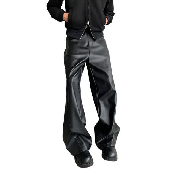Leather Straight Leg PU Pants