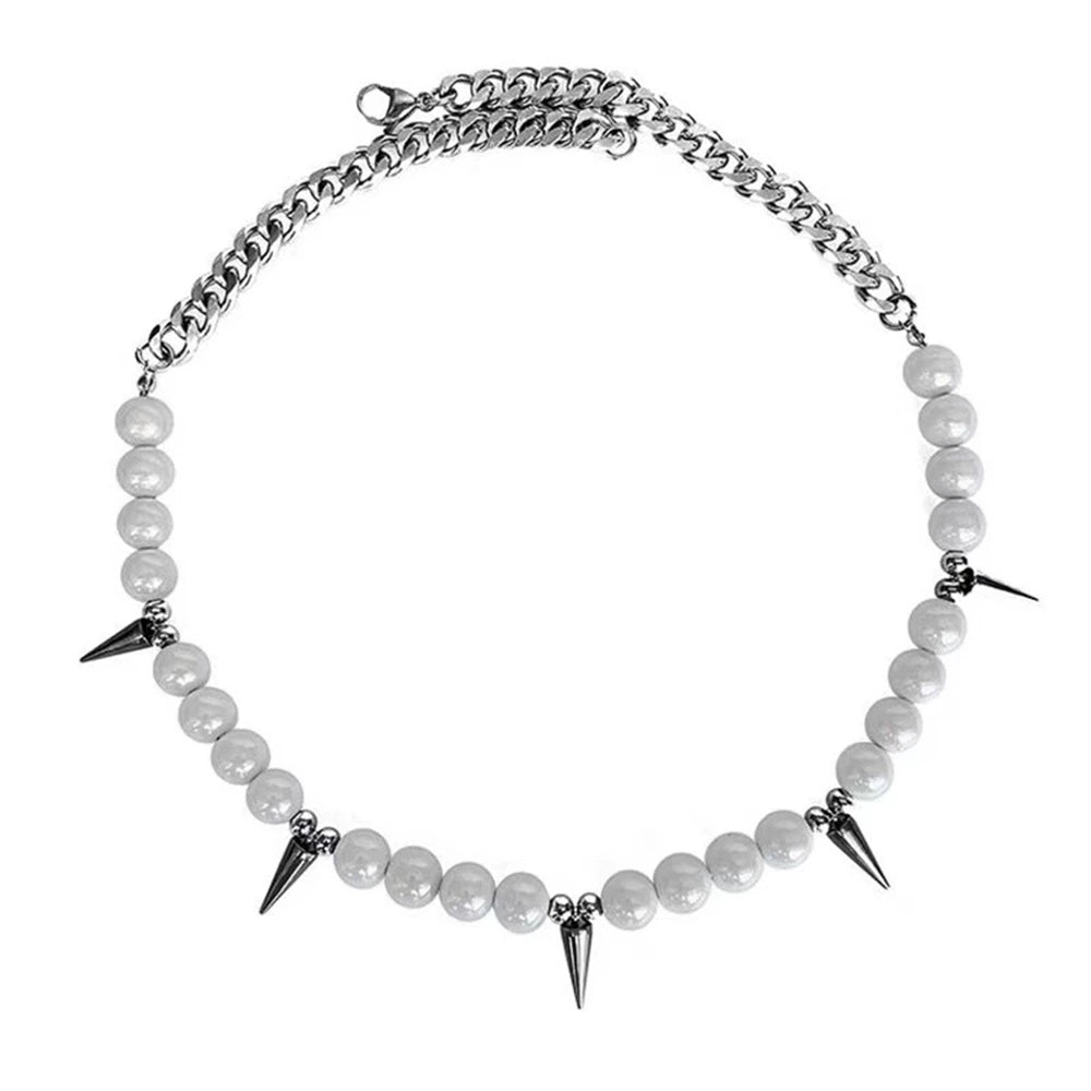 VILZSTUDIOS Reflective Punk Rivet Choker Necklace