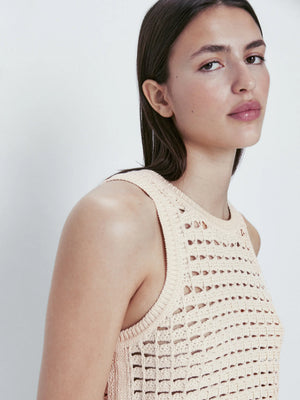 VILZSTUDIOS Sleeveless Knit Openwork Tank Top