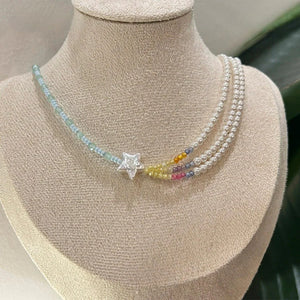 VILZSTUDIOS Freshwater Pearl Collar Chain Necklace