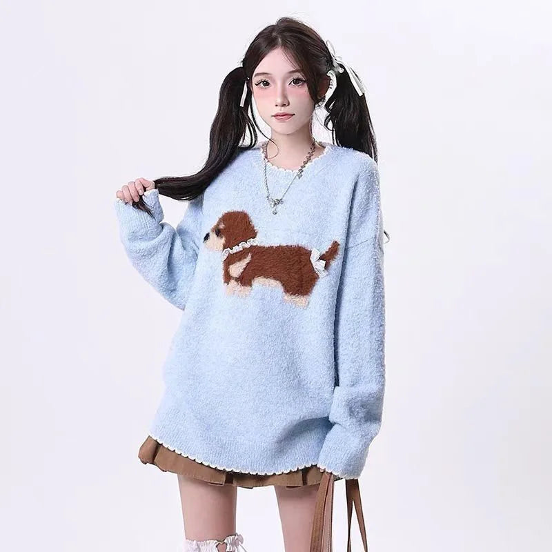 VILZSTUDIOS Cool Animal Print Knitwear Sweater