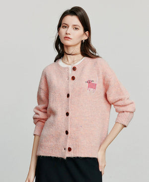 VILZSTUDIOS New Cat Patchwork Knitted Wool Cardigan