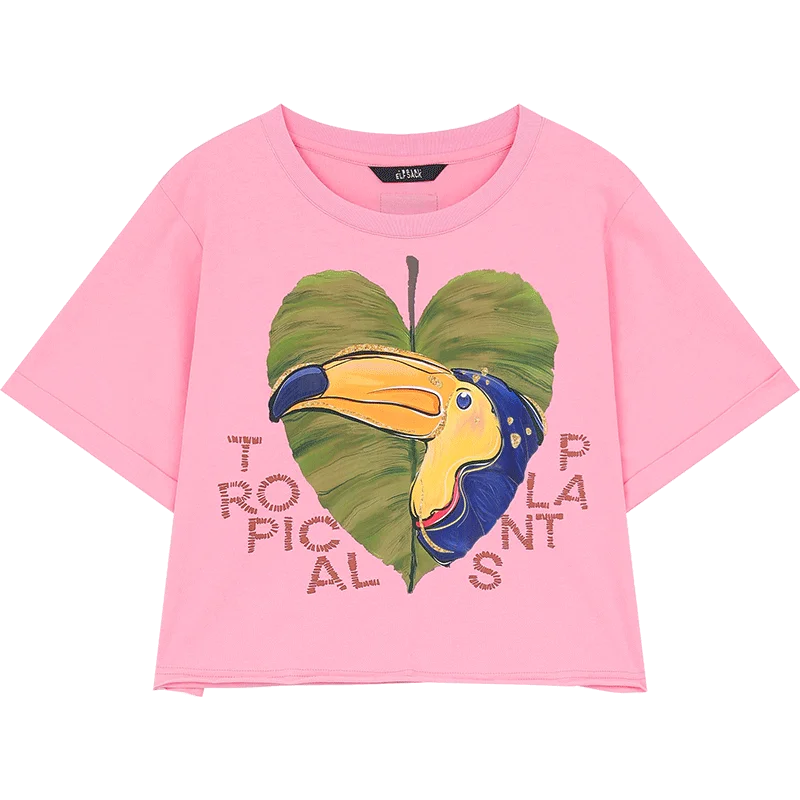 VILZSTUDIOS Loose Printed Petite Straight T-Shirt