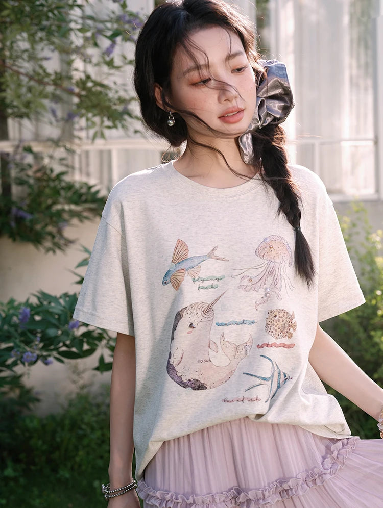 VILZSTUDIOS Stylish Loose Fit Cotton T-Shirt