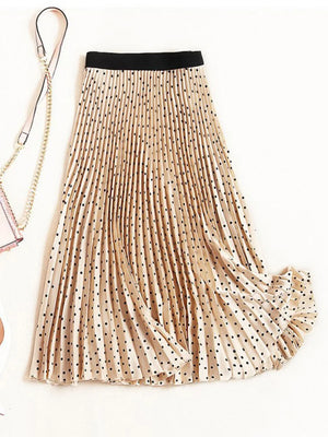 VILZSTUDIOS Elegant Pleated High Waist Midi Skirt