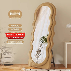 VILZSTUDIOS JC Wave full-body mirror Floor  Ultra-clear and non-deforming fitting Cream wind full-length Special-shaped mirror