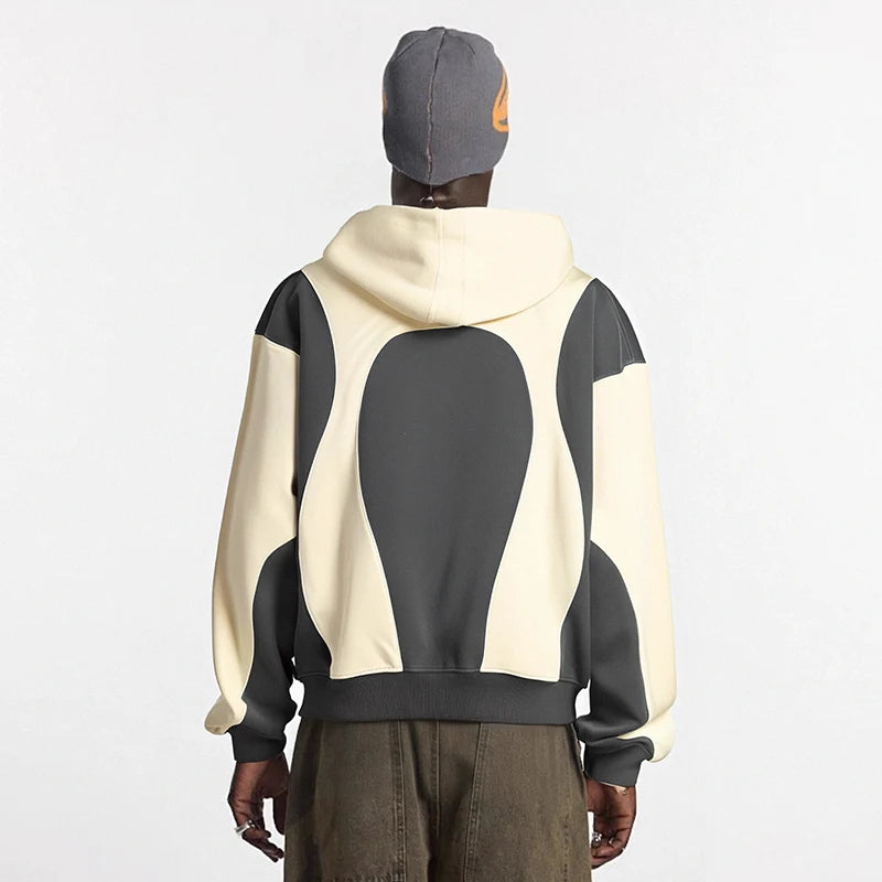 VILZSTUDIOS Vintage Distressed Patchwork Hoodie