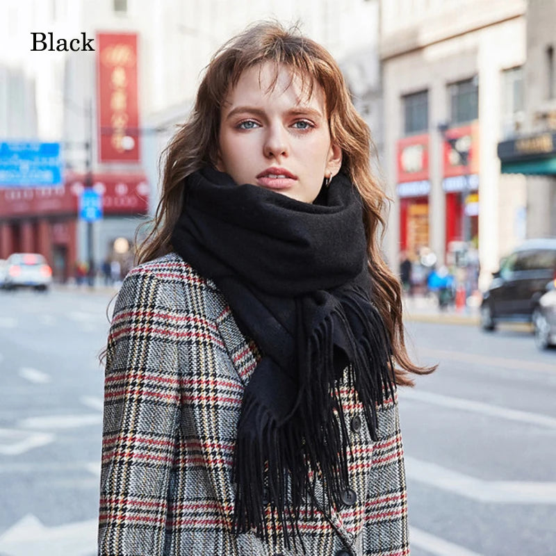VILZSTUDIOS Winter Scarf Women  Wool Scarves Adult Scarves for ladies 100% Wool scarft women Fashion Cashmere Poncho Wrap
