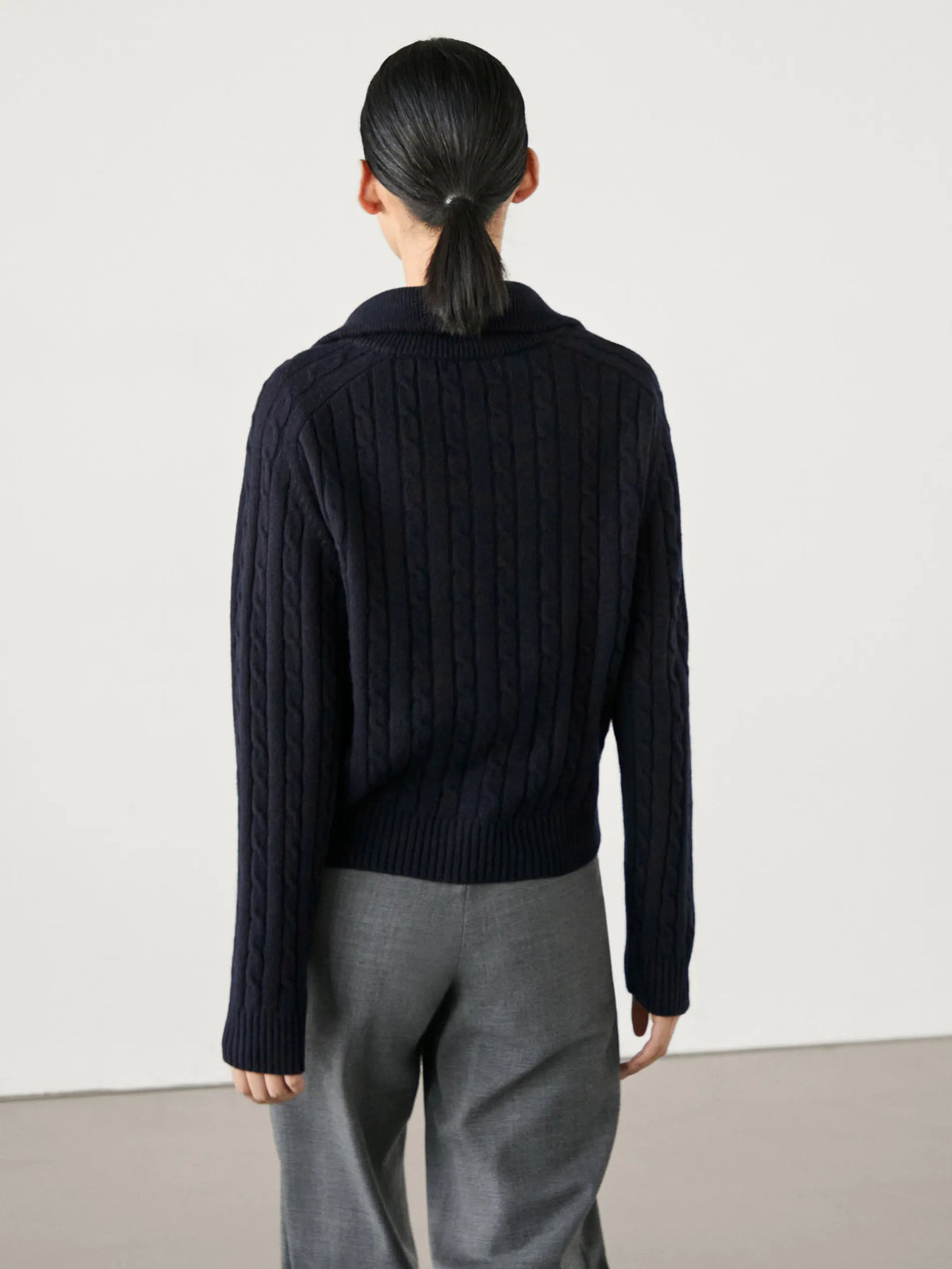 VILZSTUDIOS Casual Knitted High Neck Cardigan