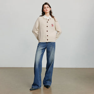 VILZSTUDIOS New Cat Patchwork Knitted Wool Cardigan