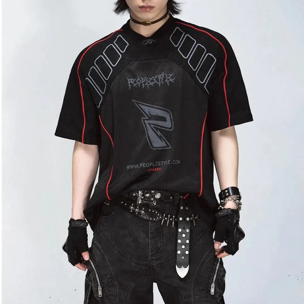 VILZSTUDIOS Breathable Mesh Racing Retro T-Shirt