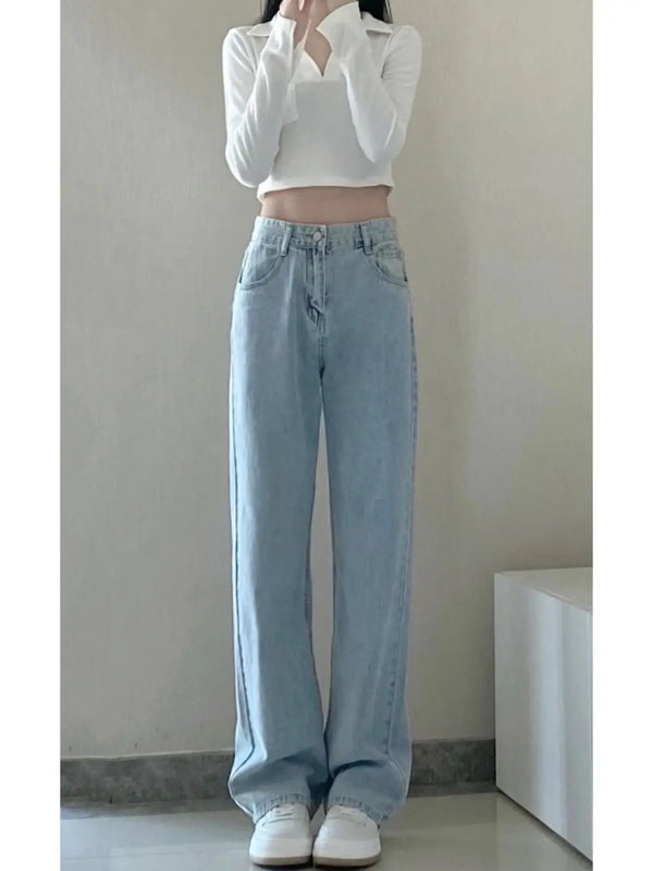 High Waist Wide Leg Denim Jeans