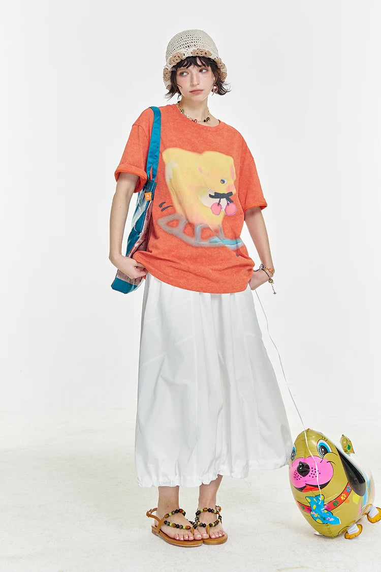 VILZSTUDIOS Printed Skating Duck Loose T-Shirt