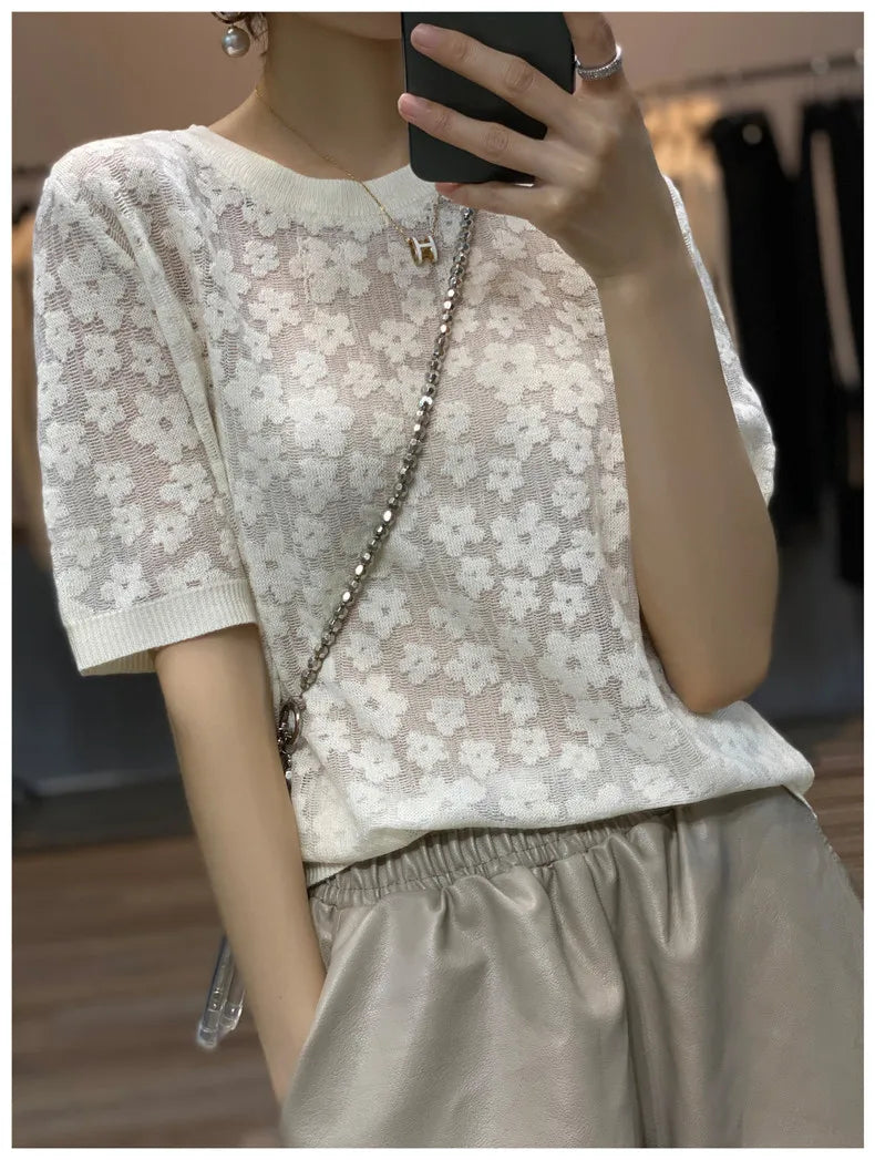 VILZSTUDIOS French Elegant Knit T-Shirt