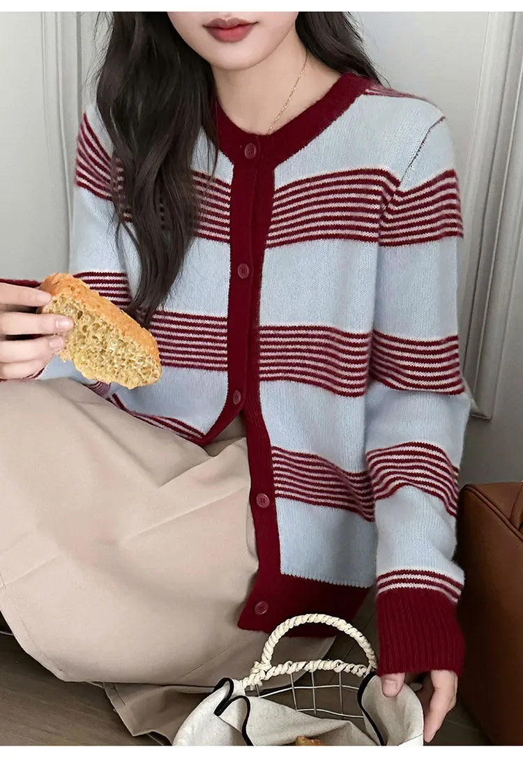 VILZSTUDIOS Color Blocked Wool Cardigan