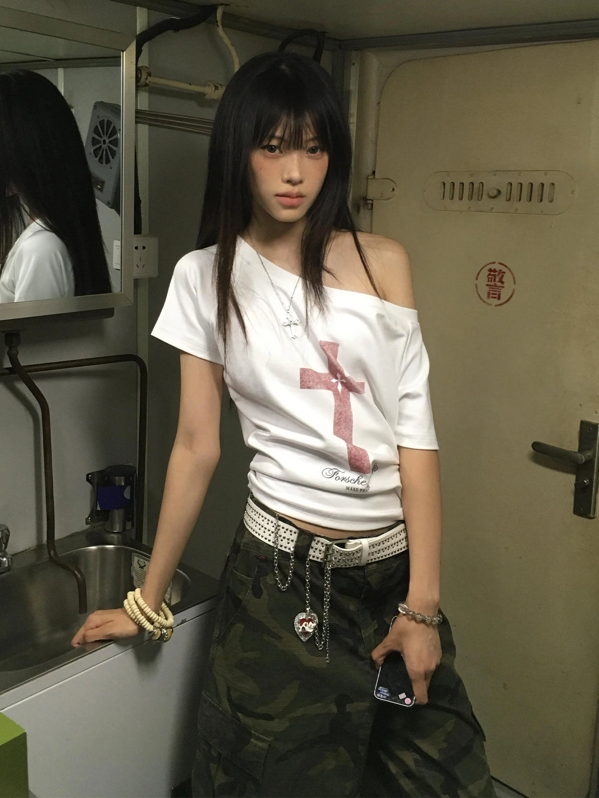 VILZSTUDIOS Vintage Graphic Print Loose T-Shirt